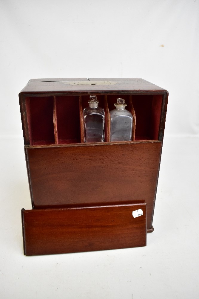 A large 19th century mahogany apothecary cabinet, the two hinged doors enclosing a part fitted - Image 3 of 3