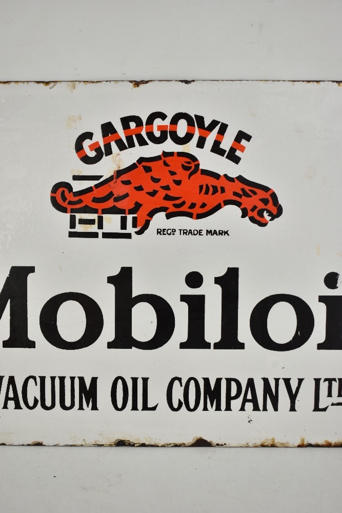 GARGOYLE; an original Mobiloil double sided enamel sign with flange, 40 x 51cm.Additional - Image 7 of 8