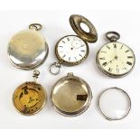 Three silver cased pocket watches for restoration, with movements signed for J. Jacobs of Hull and