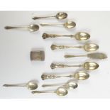 JOSEPH ROGERS & SONS; a set of four George V hallmarked silver King's pattern teaspoons, Sheffield