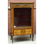 H & L EPSTEIN; a reproduction walnut and kingwood veneered gilt metal mounted vitrine with glazed