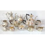A group of silver plated teaware including a Toronto S.P. Co four piece tea service with chased