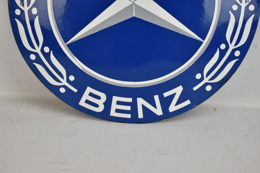 MERCEDES-BENZ; an advertising enamel sign of circular convex form, diameter 60cm.Additional - Image 4 of 5