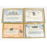 RAILWAY INTEREST; four American railway share certificates, to include Gulf, Mobile & Ohio