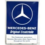 MERCEDES-BENZ; an 'Original Ersatzteile' enamelled advertising sign for genuine Mercedes-Benz