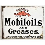GARGOYLE; an original Mobiloils and Greases enamel sign with flange, 40.5 x 51cm.Additional