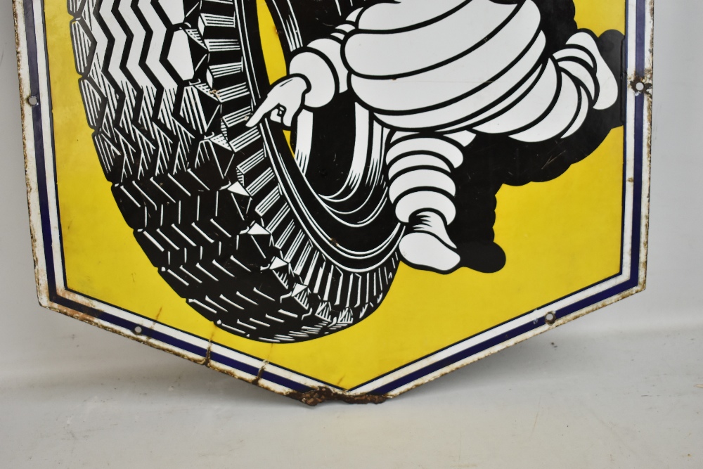 MICHELIN; a pictorial enamel advertising sign of shield form, height 79cm, width 61cm.Additional - Image 4 of 5