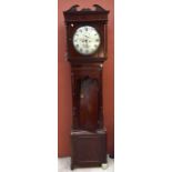 An early 19th century inlaid mahogany longcase clock, the circular dial set with Roman numerals