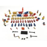 A painted lead Snow White and the Seven Dwarfs set, height of Snow White 5.5cm, a sectional wooden