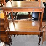 GILLOW & CO OF LANCASTER; an Aesthetic Movement oak and pine side table with single frieze drawer