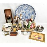 A large collection of 19th century and later ceramics to include a modern Chinese blue and white
