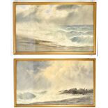 GEORGE LOTHIAN HALL (1825-1888); two watercolours, seascapes, the largest example signed and dated