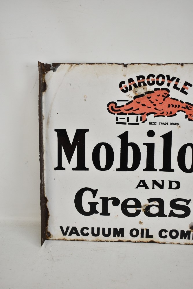 GARGOYLE; an original Mobiloils and Greases enamel sign with flange, 40.5 x 51cm.Additional - Image 2 of 8