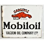 GARGOYLE; an original Mobiloil double sided enamel sign with flange, 40 x 51cm.Additional