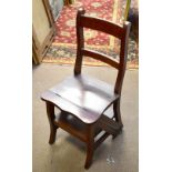 A reproduction mahogany folding library step chair. Additional InformationScratches/indentations and