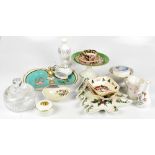 ROYAL CROWN DERBY; a trio decorated in the 2451 pattern, together with assorted ceramics to