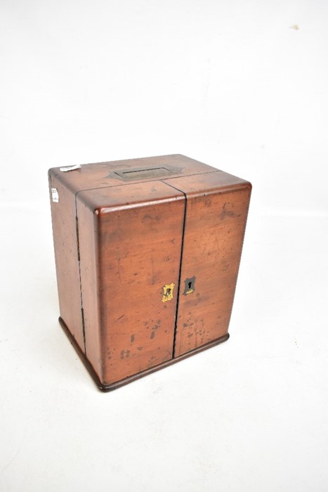 An early 19th century mahogany apothecary cabinet, the two panelled doors enclosing part fitted - Image 4 of 6