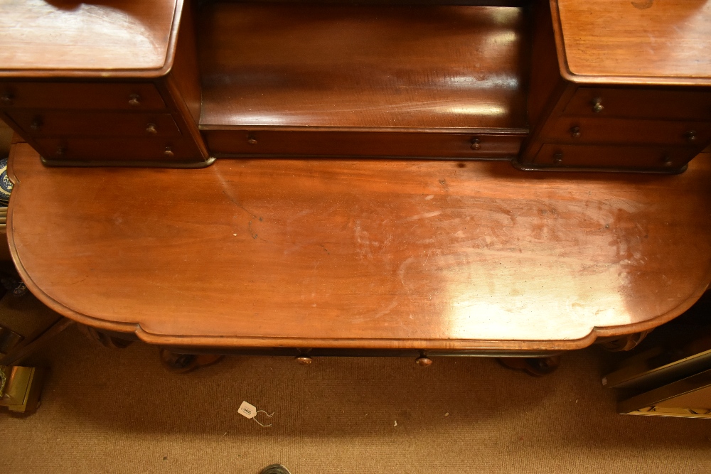 A Victorian mahogany dressing table with oval mirror above arrangement of seven drawers, the - Image 2 of 7