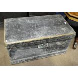 A Victorian pine sea chest inscribed 'G. W. Gordon' to the top, with rope handles, height 52cm,