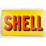 SHELL; an original advertising double sided enamel sign with flange, 38 x 61cm.Additional