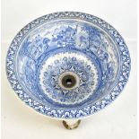 A Victorian blue and white transfer decorated sink inscribed 'Panorama', diameter 36cm.Additional