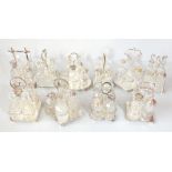 Ten silver plate mounted clear glass cruet sets.Additional InformationThe glass is probably