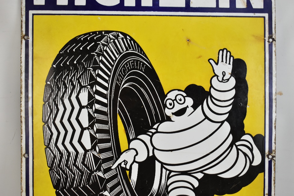 MICHELIN; a pictorial enamel advertising sign of shield form, height 79cm, width 61cm.Additional - Image 3 of 5