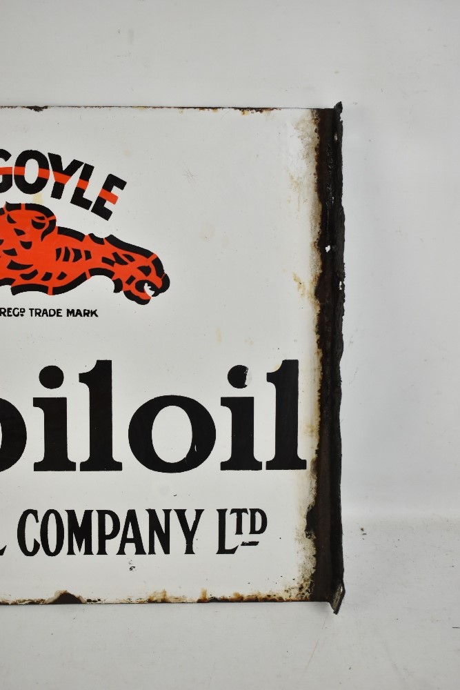GARGOYLE; an original Mobiloil double sided enamel sign with flange, 40 x 51cm.Additional - Image 8 of 8