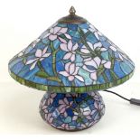A modern Tiffany style table lamp decorated with floral sprays, height 40cm.Additional