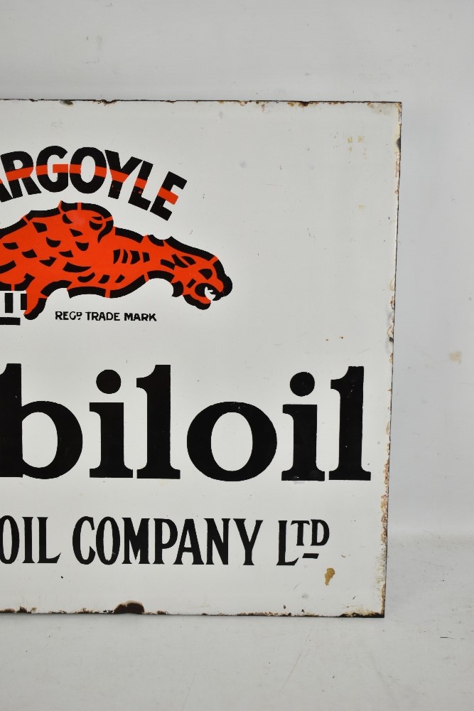 GARGOYLE; an original Mobiloil double sided enamel sign with flange, 40 x 51cm.Additional - Image 4 of 8