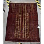 An Afghanistan prayer rug with camel hair ground, Jan Bhegi Belouch Tribes, 141 x 109cm.Additional