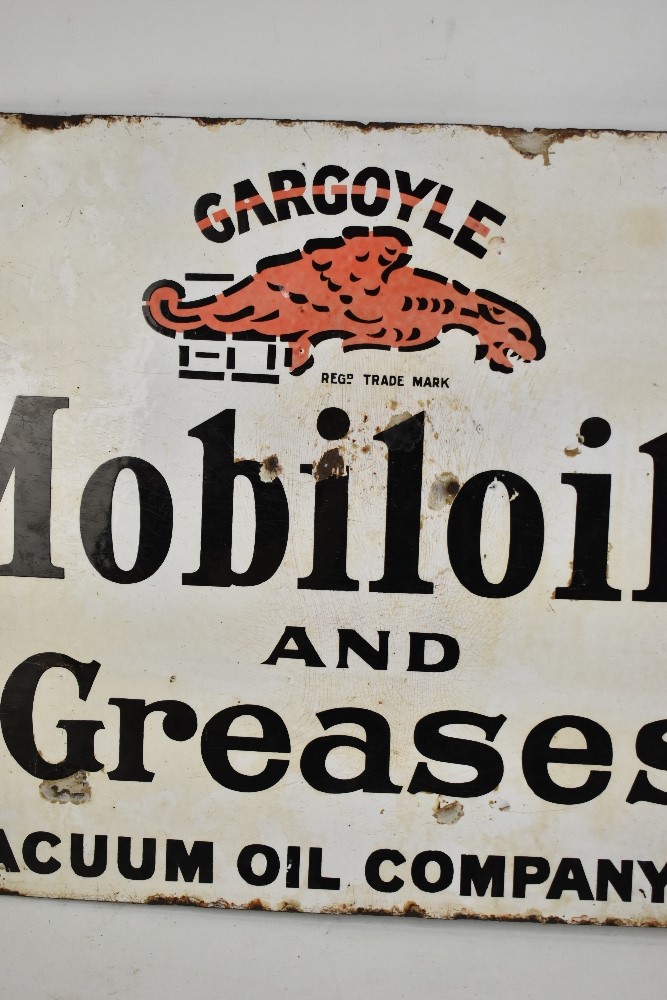 GARGOYLE; an original Mobiloils and Greases enamel sign with flange, 40.5 x 51cm.Additional - Image 7 of 8