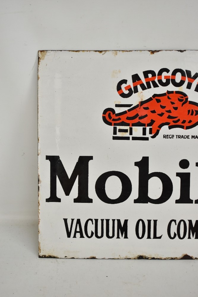 GARGOYLE; an original Mobiloil double sided enamel sign with flange, 40 x 51cm.Additional - Image 6 of 8