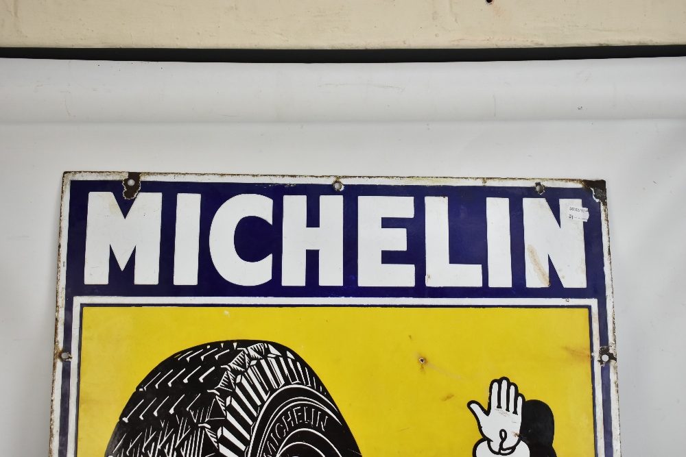 MICHELIN; a pictorial enamel advertising sign of shield form, height 79cm, width 61cm.Additional - Image 2 of 5