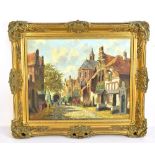 H LEN HOEVEN; oil on canvas, Continental street scene, signed lower left, 40 x 50cm, framed.