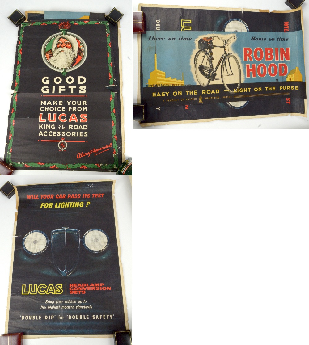 LUCAS LAMPS; an advertising poster depicting an image of Father Christmas with printed verse 'Good