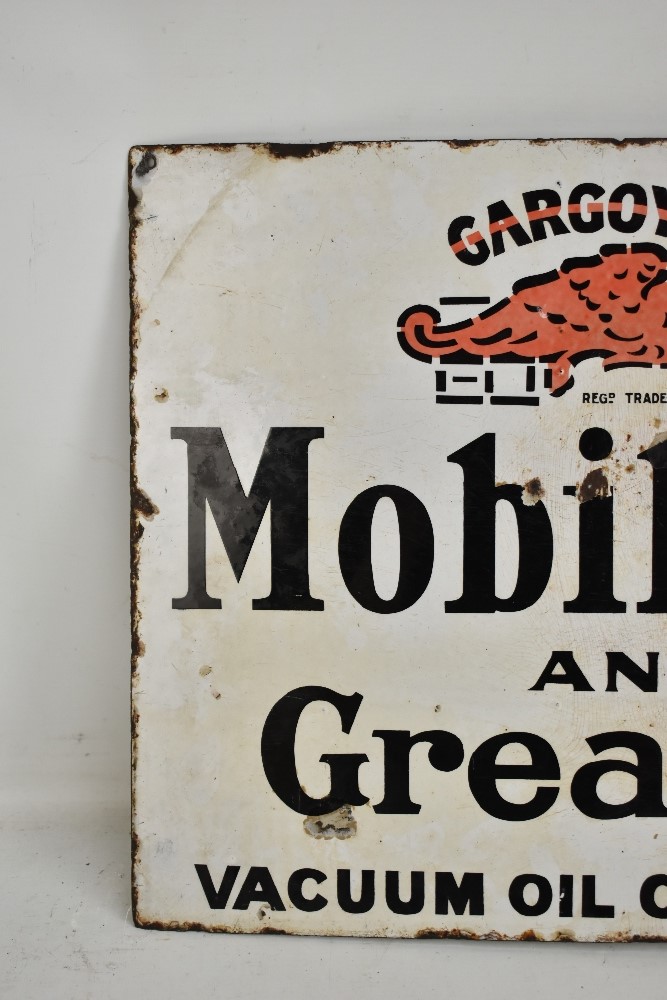 GARGOYLE; an original Mobiloils and Greases enamel sign with flange, 40.5 x 51cm.Additional - Image 6 of 8