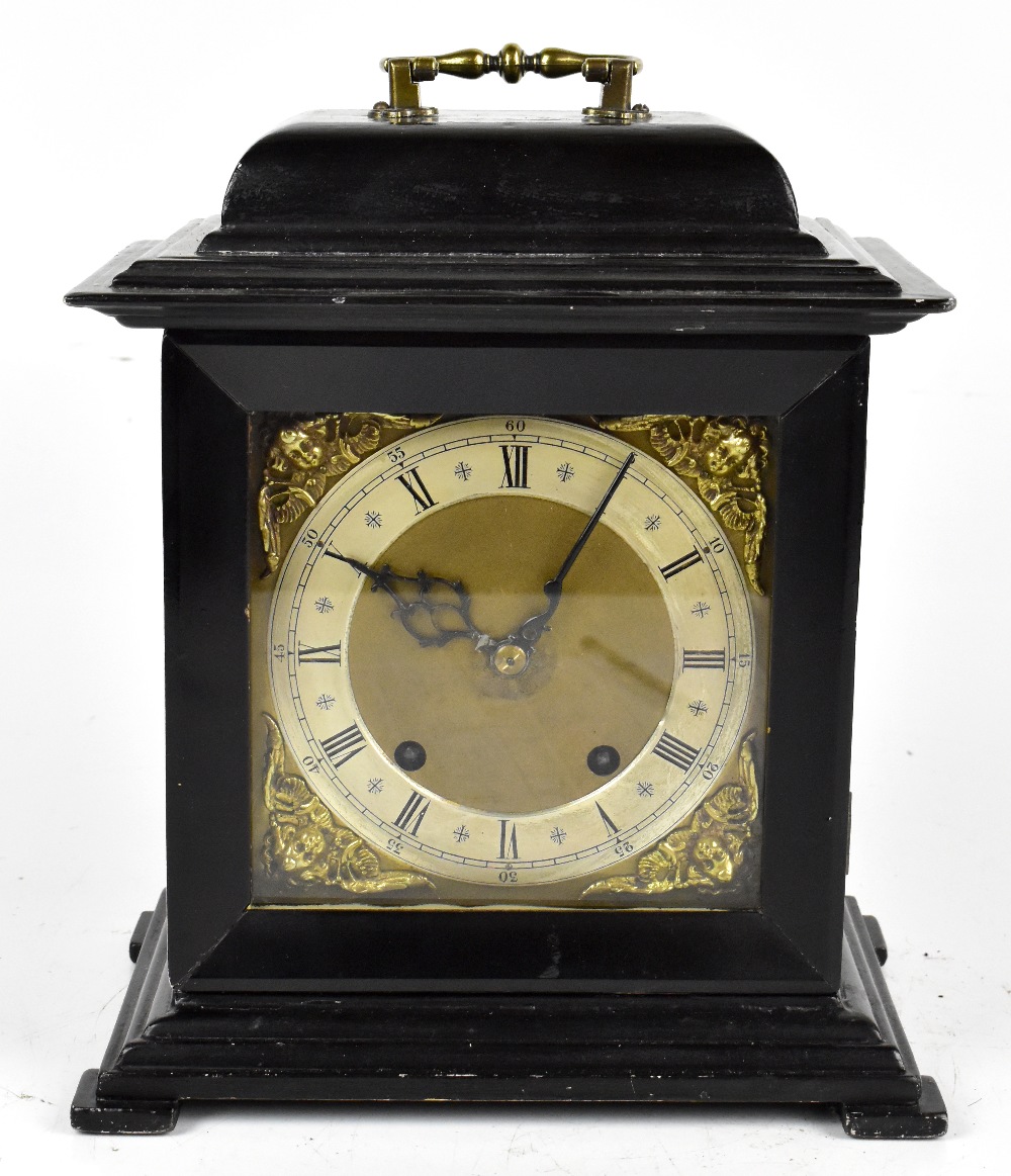 WINTERHALDER & HOFMEIER; a 19th century bracket clock movement in later ebonised case with silver