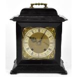 WINTERHALDER & HOFMEIER; a 19th century bracket clock movement in later ebonised case with silver