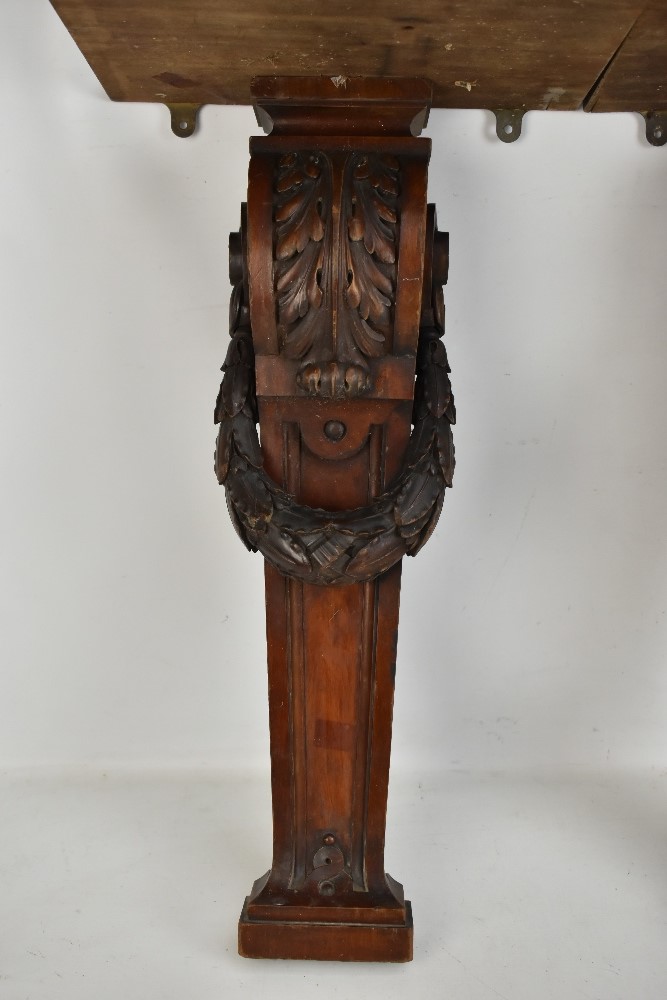 A pair of Victorian carved mahogany pilasters with acanthus scroll detail, now attached to platforms - Image 2 of 3
