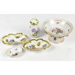 HEREND; a hand painted porcelain sifter featuring butterflies and floral sprays, height 12cm,