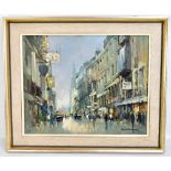 GEORGE THOMPSON; oil on canvas, 'Watergate Street, Chester', signed lower right, 39.5 x 50cm,