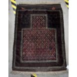 A c.1900 Afghanistan ‘Dr I-Gazi’ Baluch prayer rug, 132 x 98cm.Additional InformationGeneral wear,