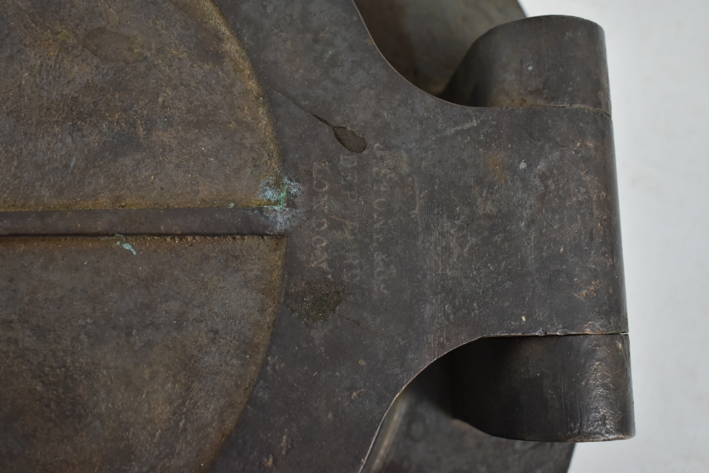 J STONE & CO OF DEPTFORD LONDON; a large brass porthole with swinging cover and lock and screw - Image 4 of 4