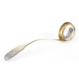 A Scottish Provincial hallmarked silver sauce ladle by John Pringle of Perth (active 1823-1860),