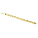 A 9ct gold flat snake link bracelet, hallmarked, length 18cm, approx 9.3g.