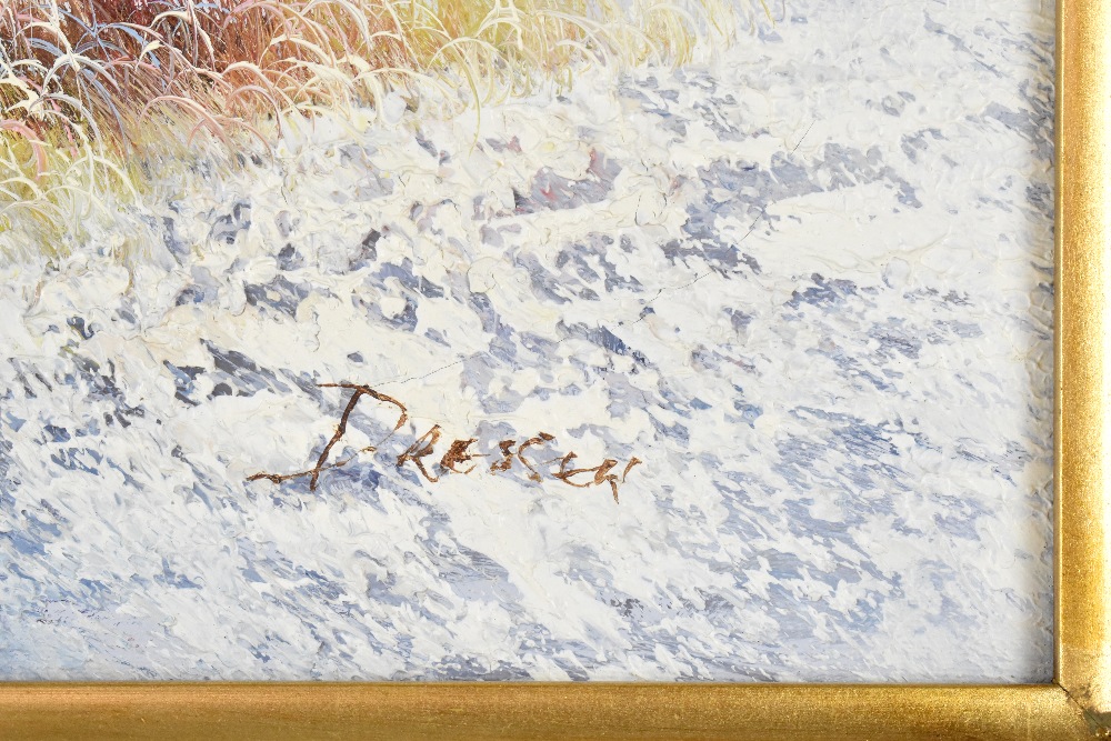 DRESSER (20th century); oil on canvas, beach dune scene with gulls and sea in the background, - Image 2 of 2