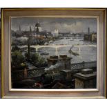 GEORGE AYLING (1887-1960); oil on canvas 'From Hungerford Bridge',