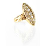 A gold diamond cluster ring,