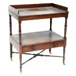 A 19th century mahogany two-tier buffet with galleried top with single drawer to base,